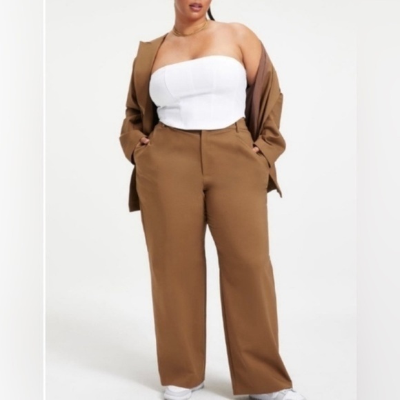 Good American Sepia Woven Trousers Size 12 NWT - Picture 1 of 9
